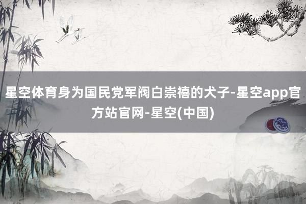 星空体育身为国民党军阀白崇禧的犬子-星空app官方站官网-星空(中国)