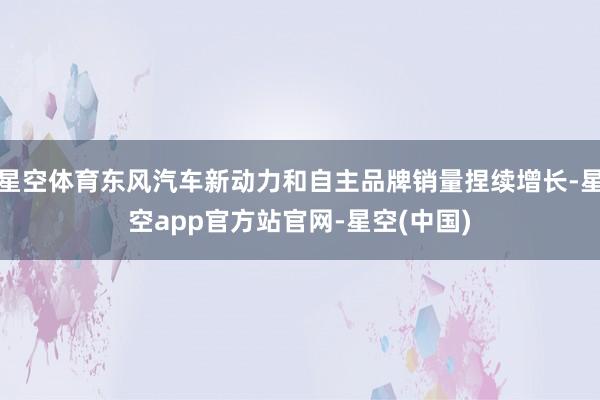 星空体育东风汽车新动力和自主品牌销量捏续增长-星空app官方站官网-星空(中国)