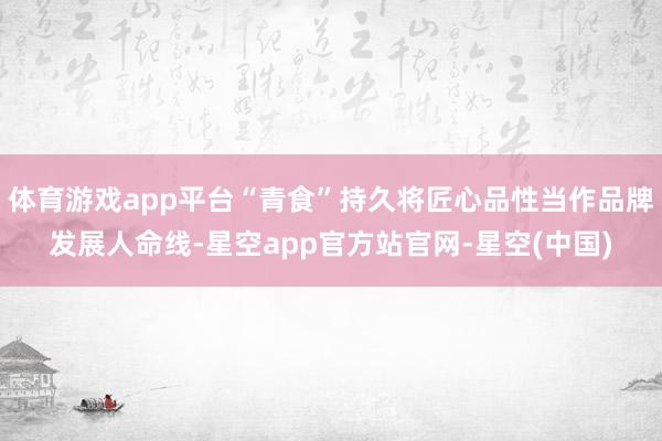 体育游戏app平台“青食”持久将匠心品性当作品牌发展人命线-星空app官方站官网-星空(中国)